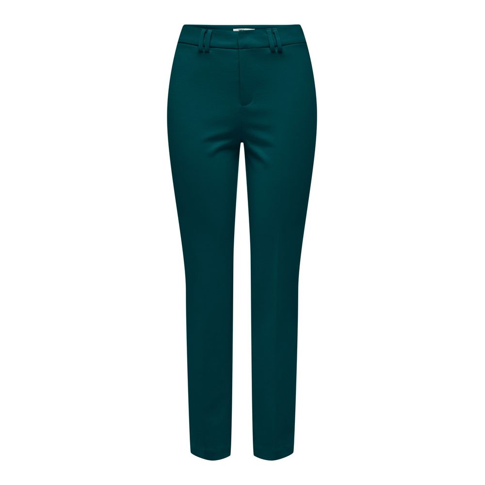 Green Polyester Casual Pants