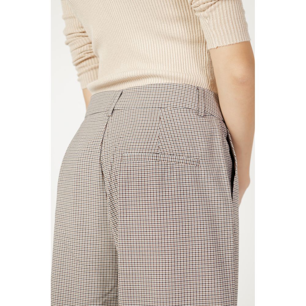 Beige Polyester Cargo Pants