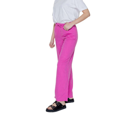 Pink Linen Casual Pants