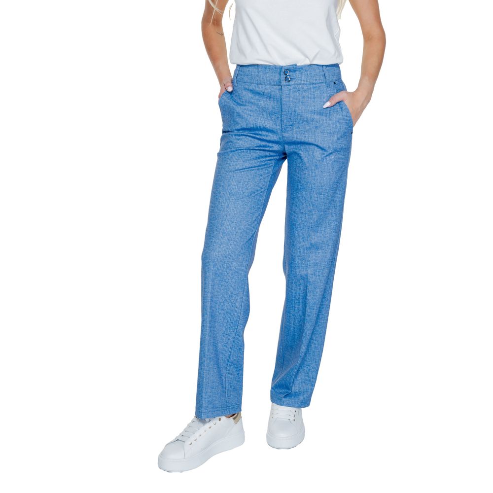 Blue Polyester Pant