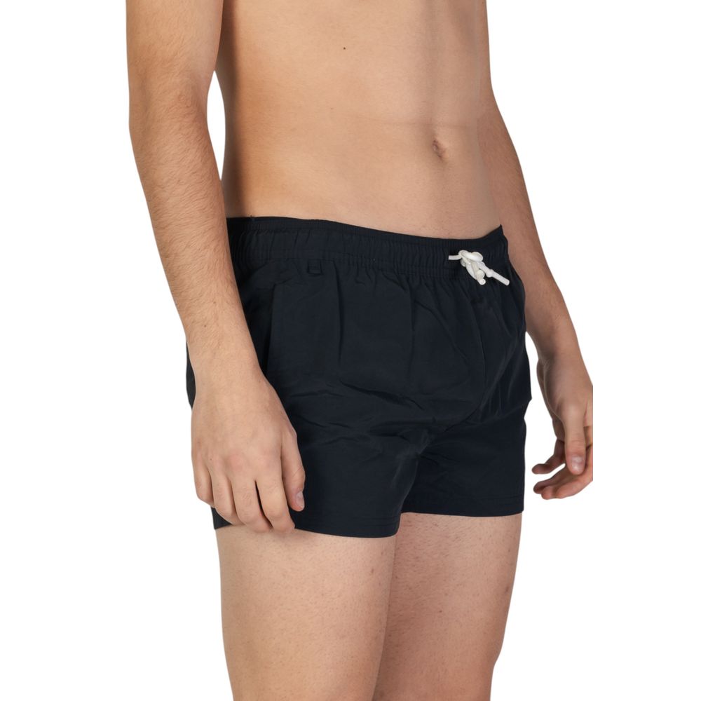 Black Polyester Swim Shorts