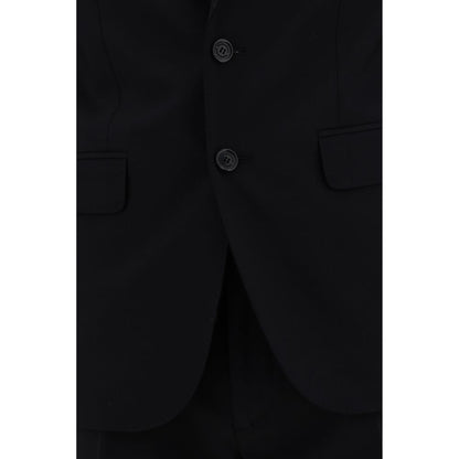 Blue Fleece Wool Two-Piece Suit