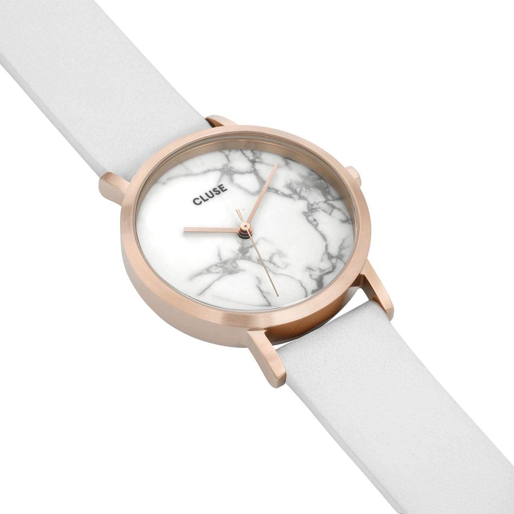 White Leather Dress Watch