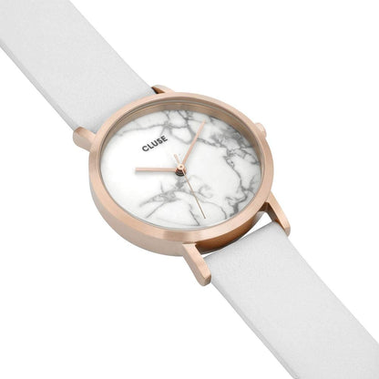 White Leather Dress Watch