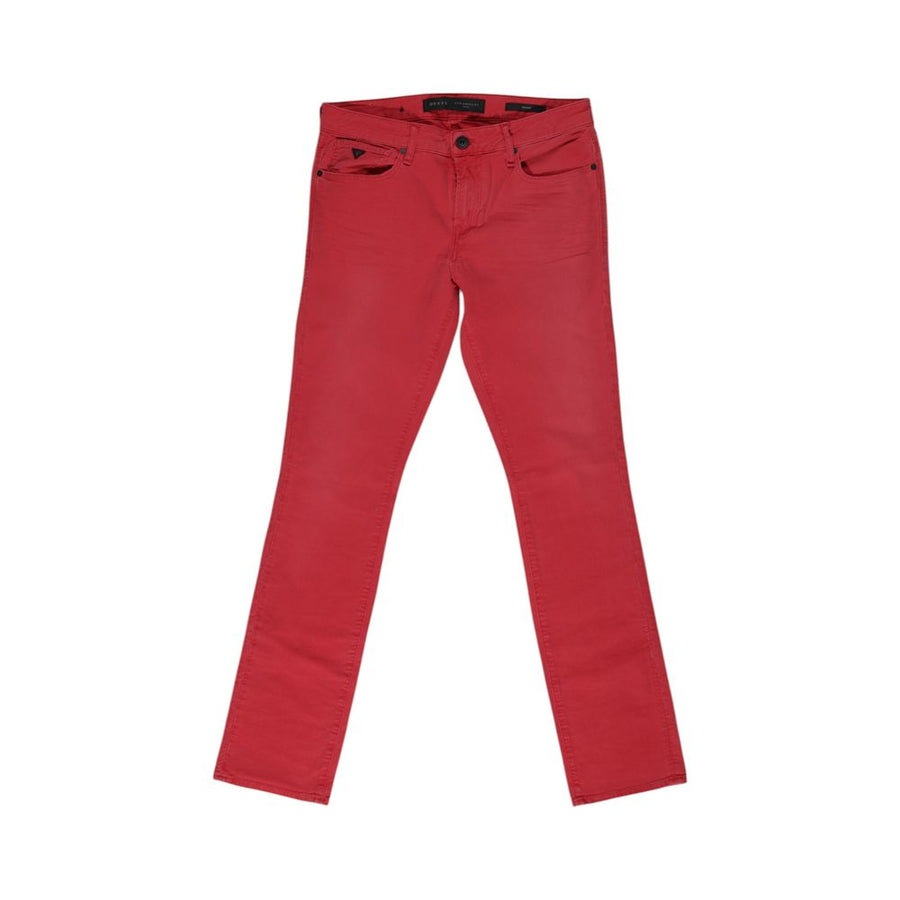 Red Cotton Skinny Jeans