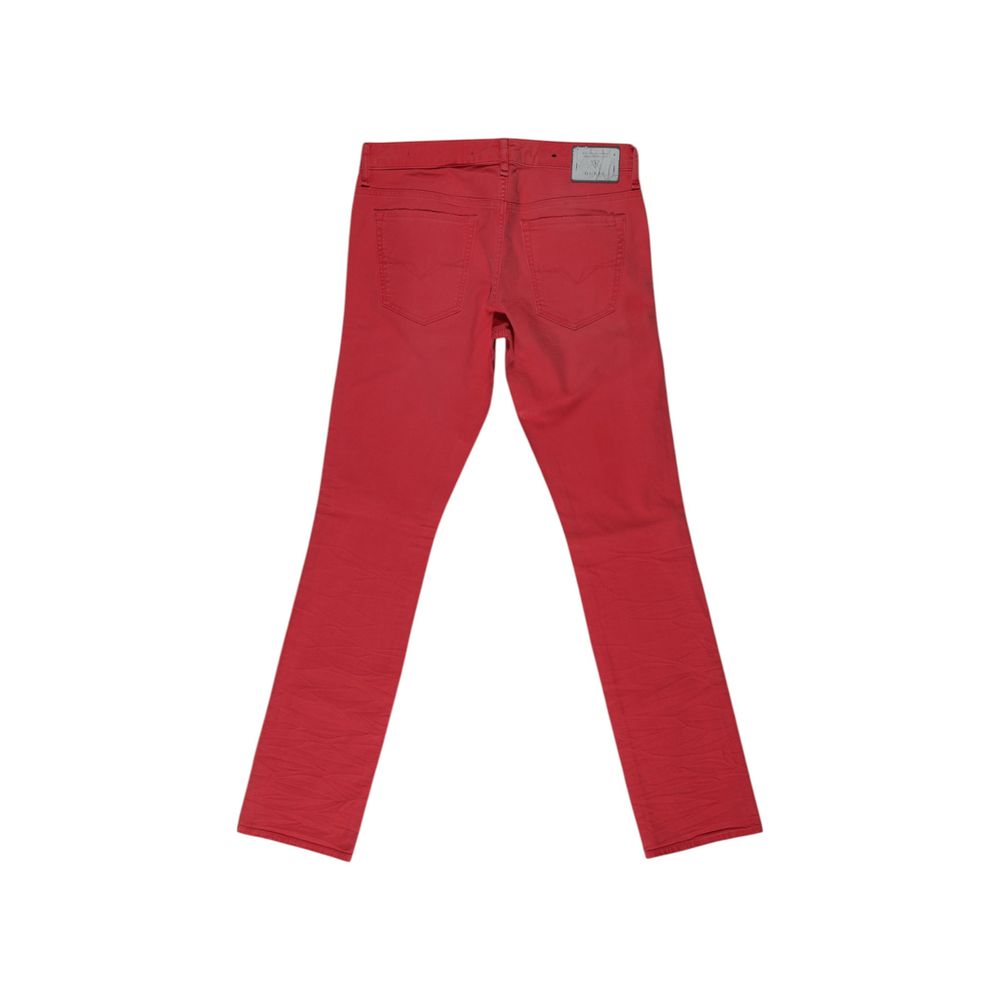 Red Cotton Skinny Jeans