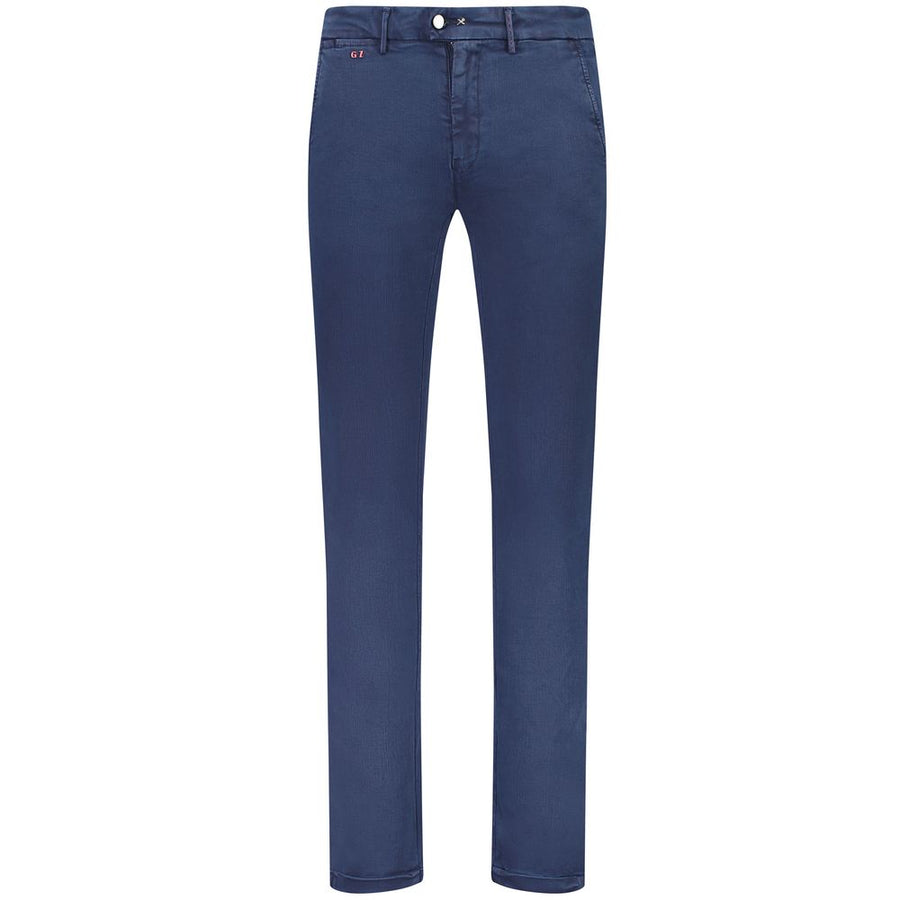 Blue Cotton Men Chino Trouser