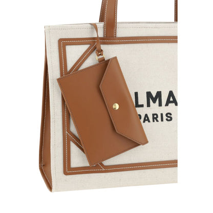 Beige Cotton Shoulder Bag