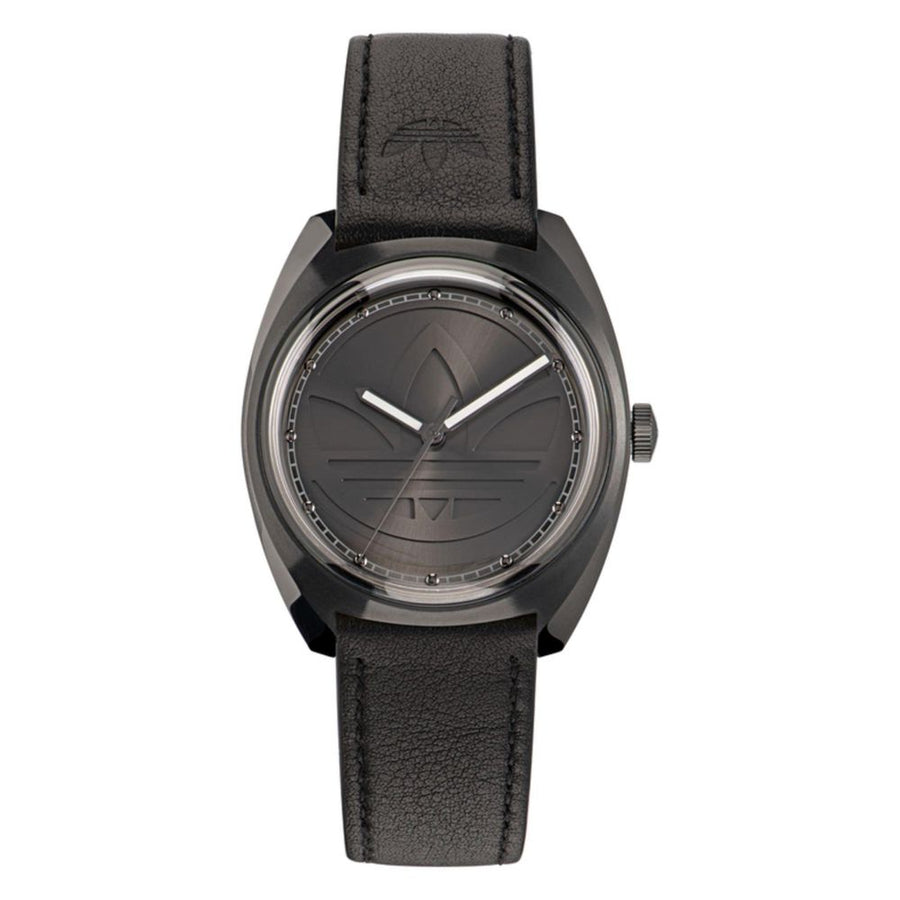 Black Leather Dress Watch