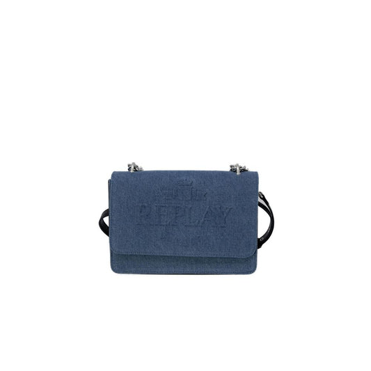 Blue Polyester Crossbody Bag