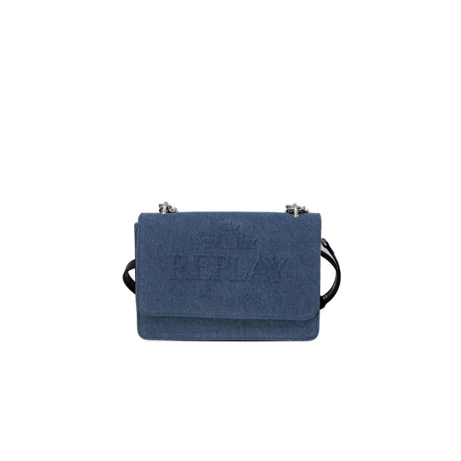 Blue Polyester Crossbody Bag