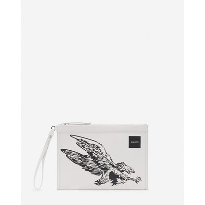 White Leather Men Pouch Wallet