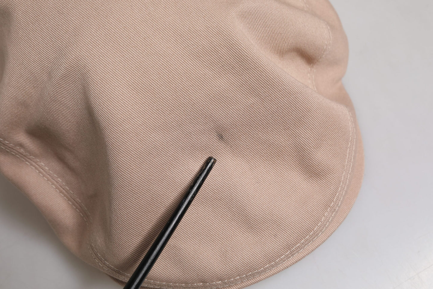 Beige Cotton Newsboy Capello Cabbie Hat