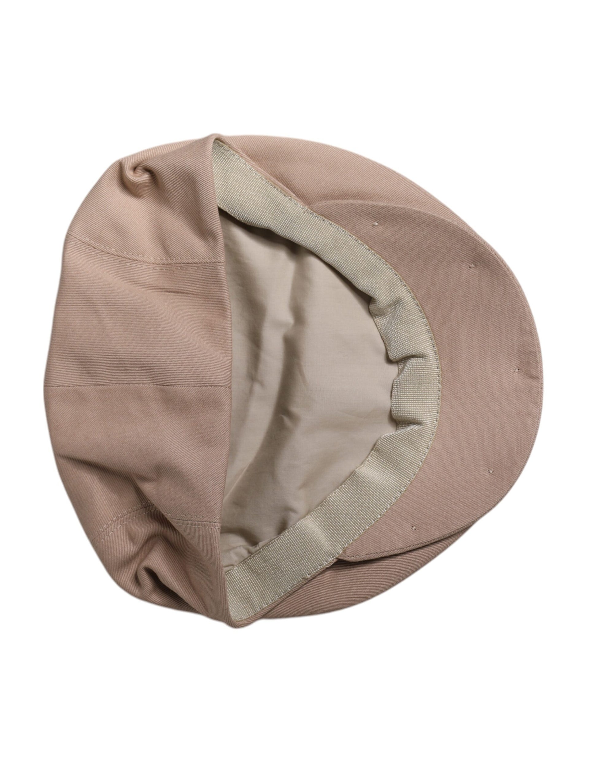Beige Cotton Newsboy Capello Cabbie Hat