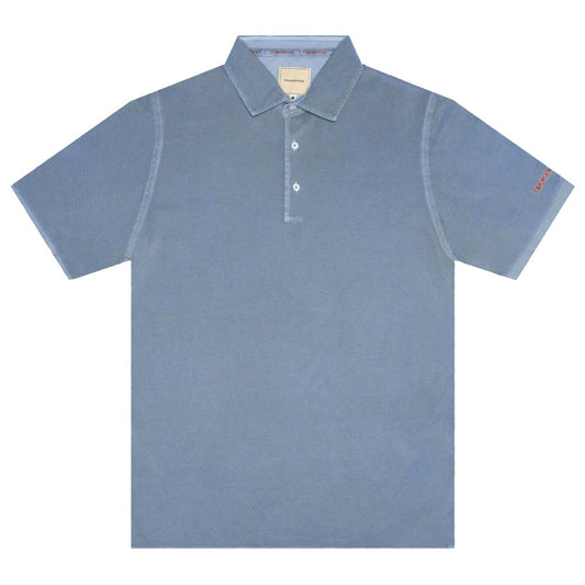 Light Blue Cotton Men Polo Shirt