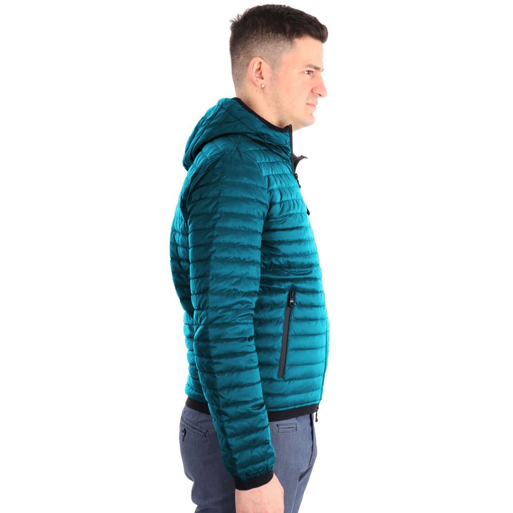Blue Nylon Men Jacket