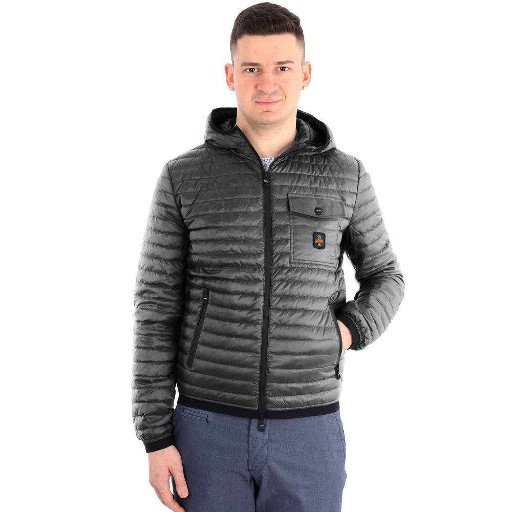 Gray Nylon Men Jacket