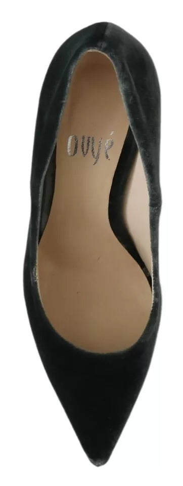 Gray Velvet Dress Stiletto Pumps Shoes