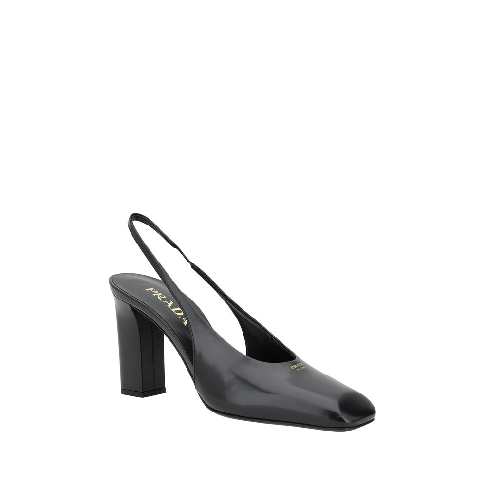 Black Calf Leather Pumps