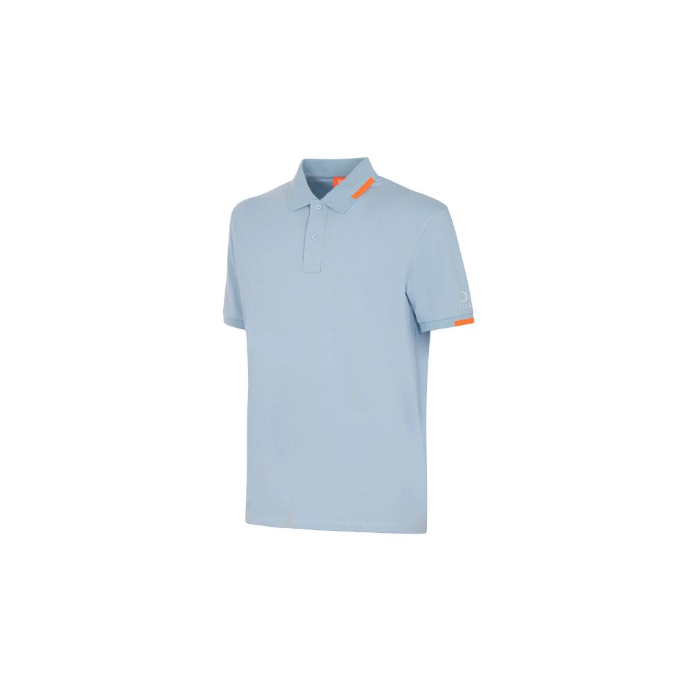 Light Blue Cotton Men Polo Shirt