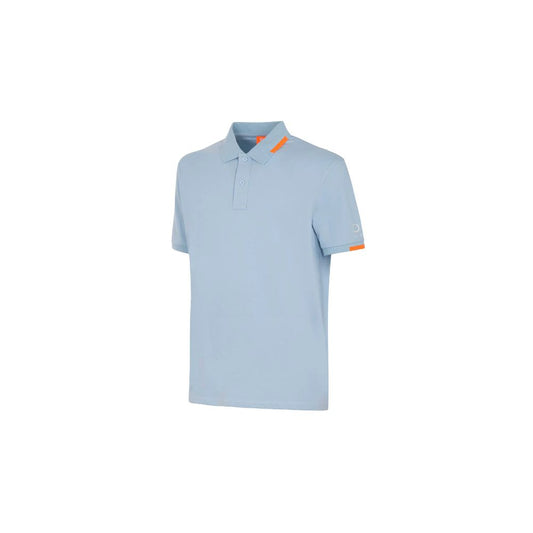 Light Blue Cotton Men Polo Shirt