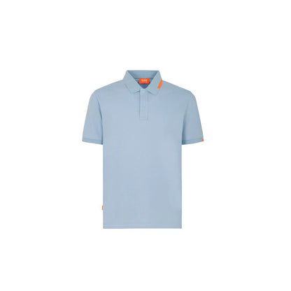 Light Blue Cotton Men Polo Shirt