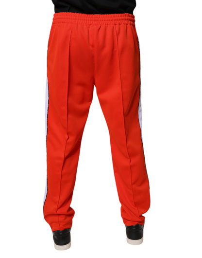 Red White Mid Waist Men Jogger Sweatpants Pants