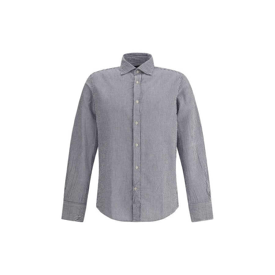 Blue Cotton Pattern Shirt