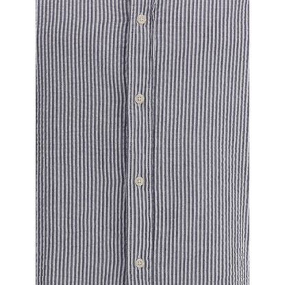 Blue Cotton Pattern Shirt