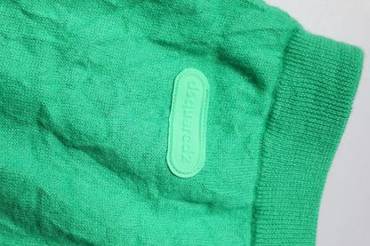 Green Cotton Elastic Waist Men Casual Pants