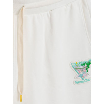 White Cotton Athletic Pants