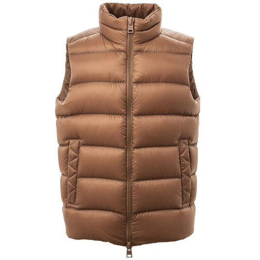 Brown Polyamide Sleveless Jacket