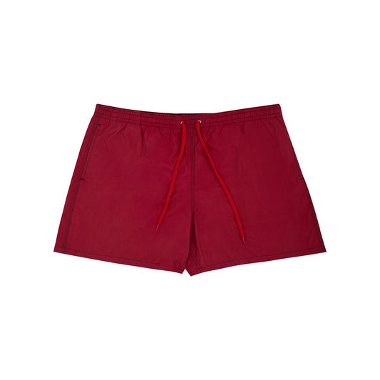 Red Polyester Swim Shorts