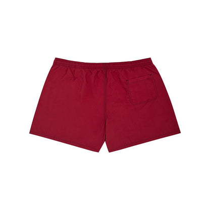 Red Polyester Swim Shorts