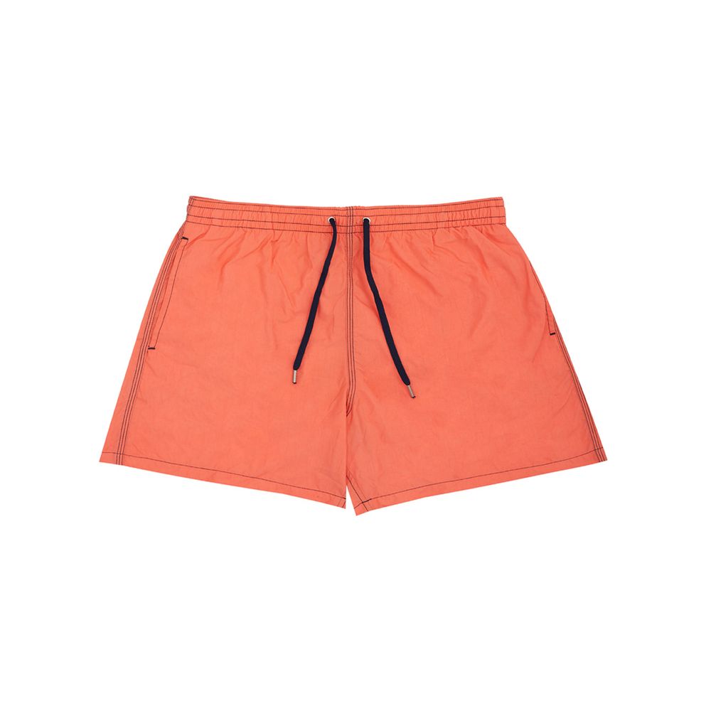 Orange Polyester Swim Shorts