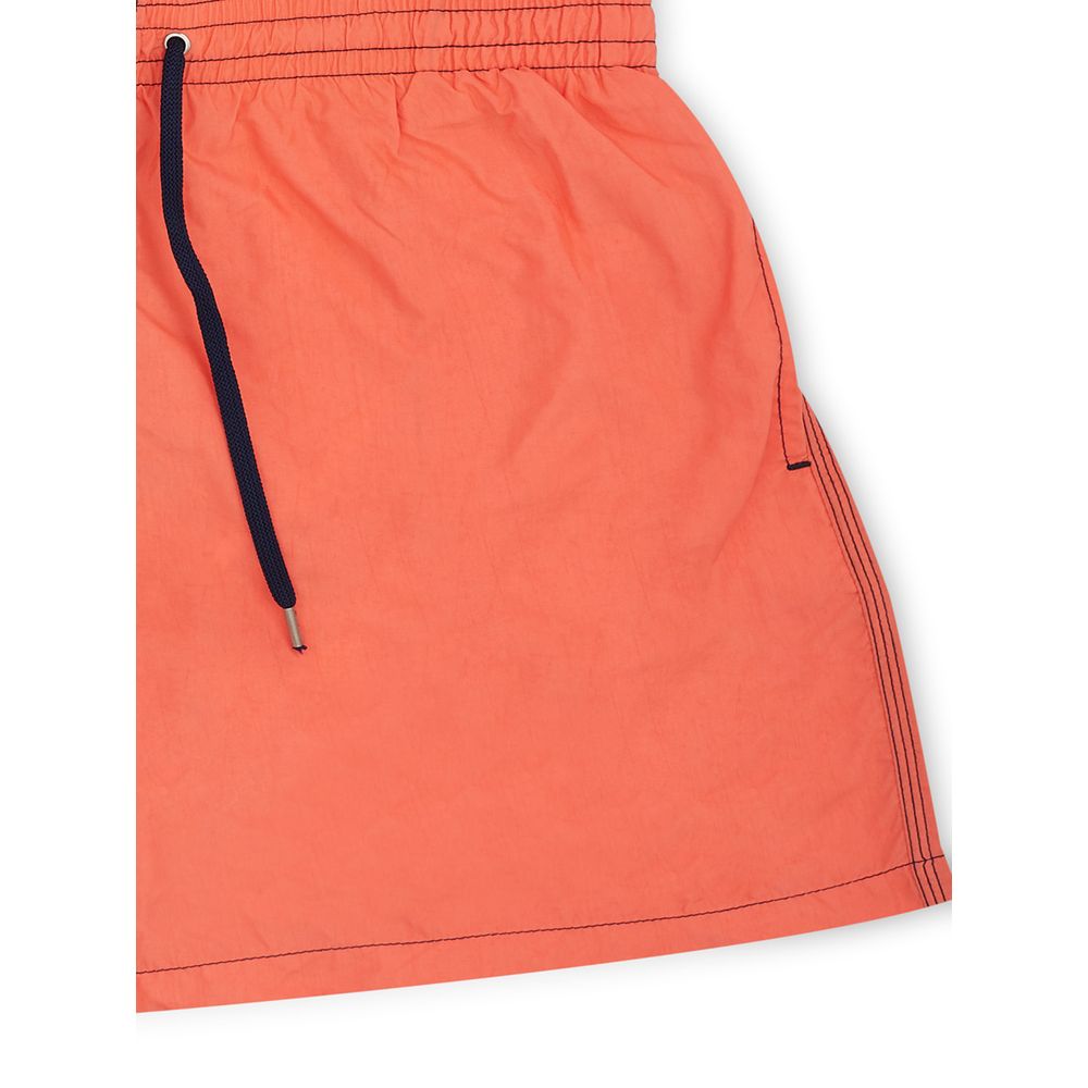 Orange Polyester Swim Shorts