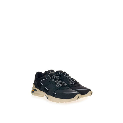 Black Suede Leather Athletic Sneakers