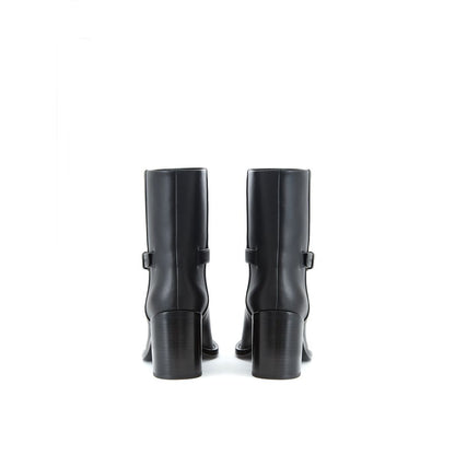 Black Leather Ankle Boots