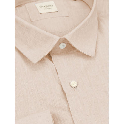 Beige Linen Men Shirt