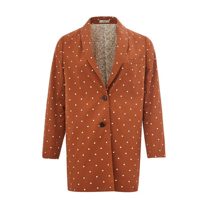 Chic Cotton Brown Jacket for the Modern Woman
