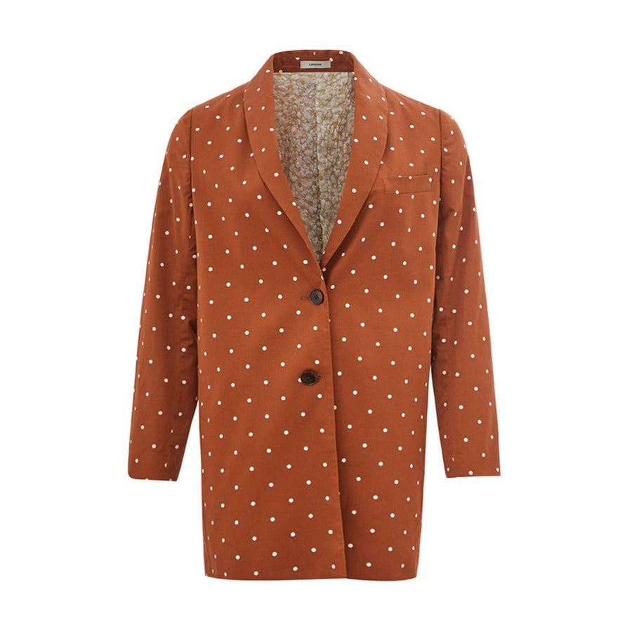 Chic Cotton Brown Jacket for the Modern Woman