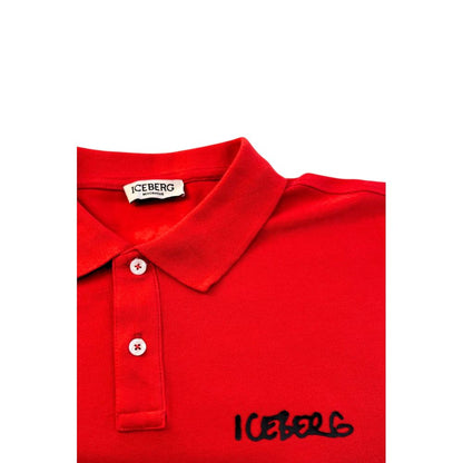 Red Cotton Men Polo Shirt