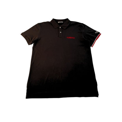 Black Cotton Men Polo Shirt