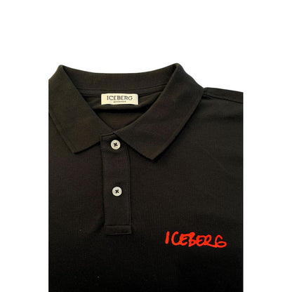 Black Cotton Men Polo Shirt