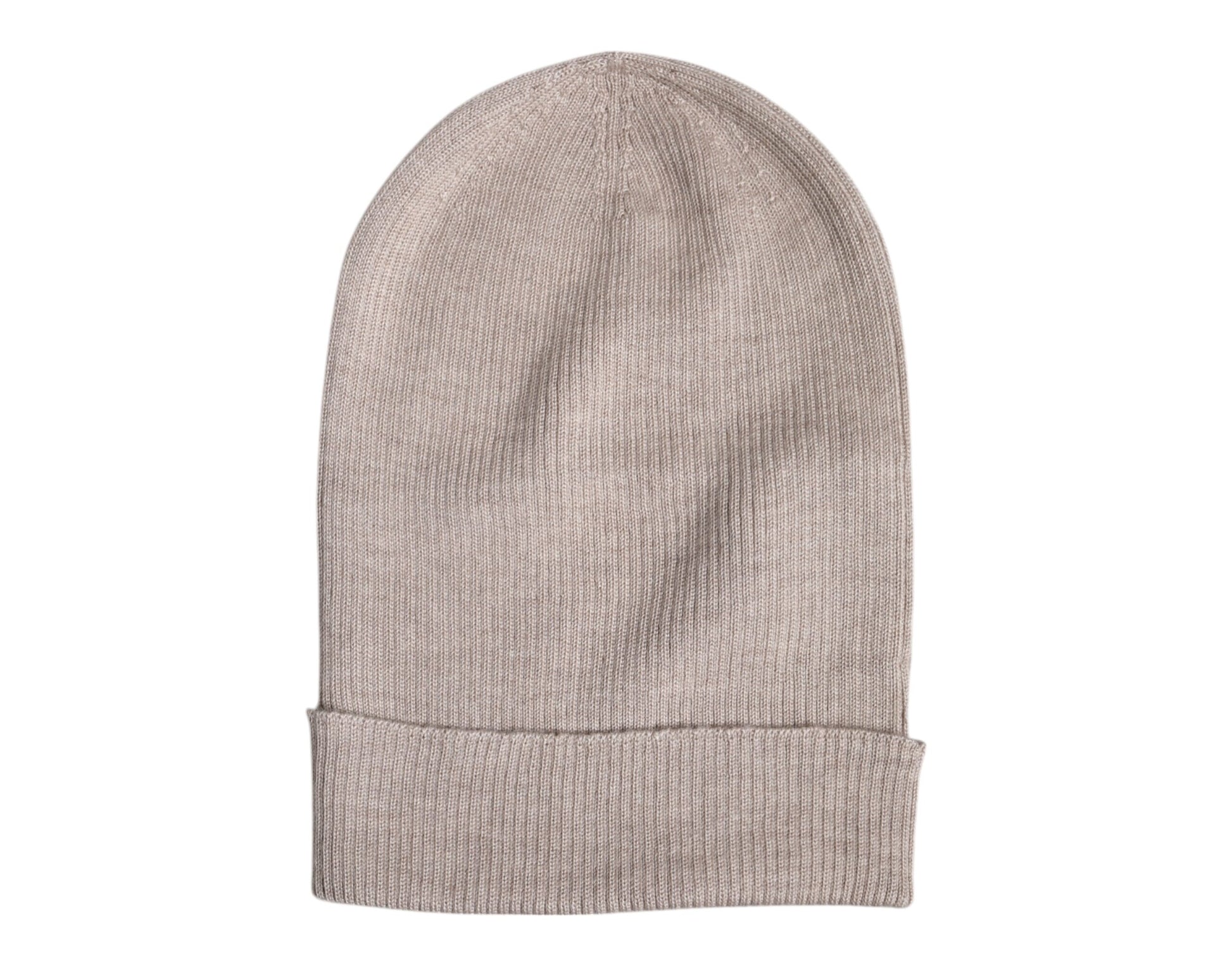 Beige Cashmere Knitted Winter Beanie Hat