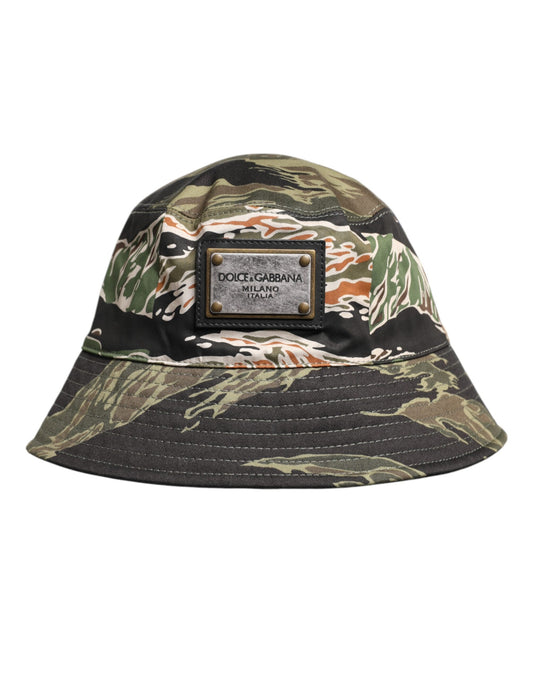 Multicolor DG Plaque Wide Brim Bucket Hat