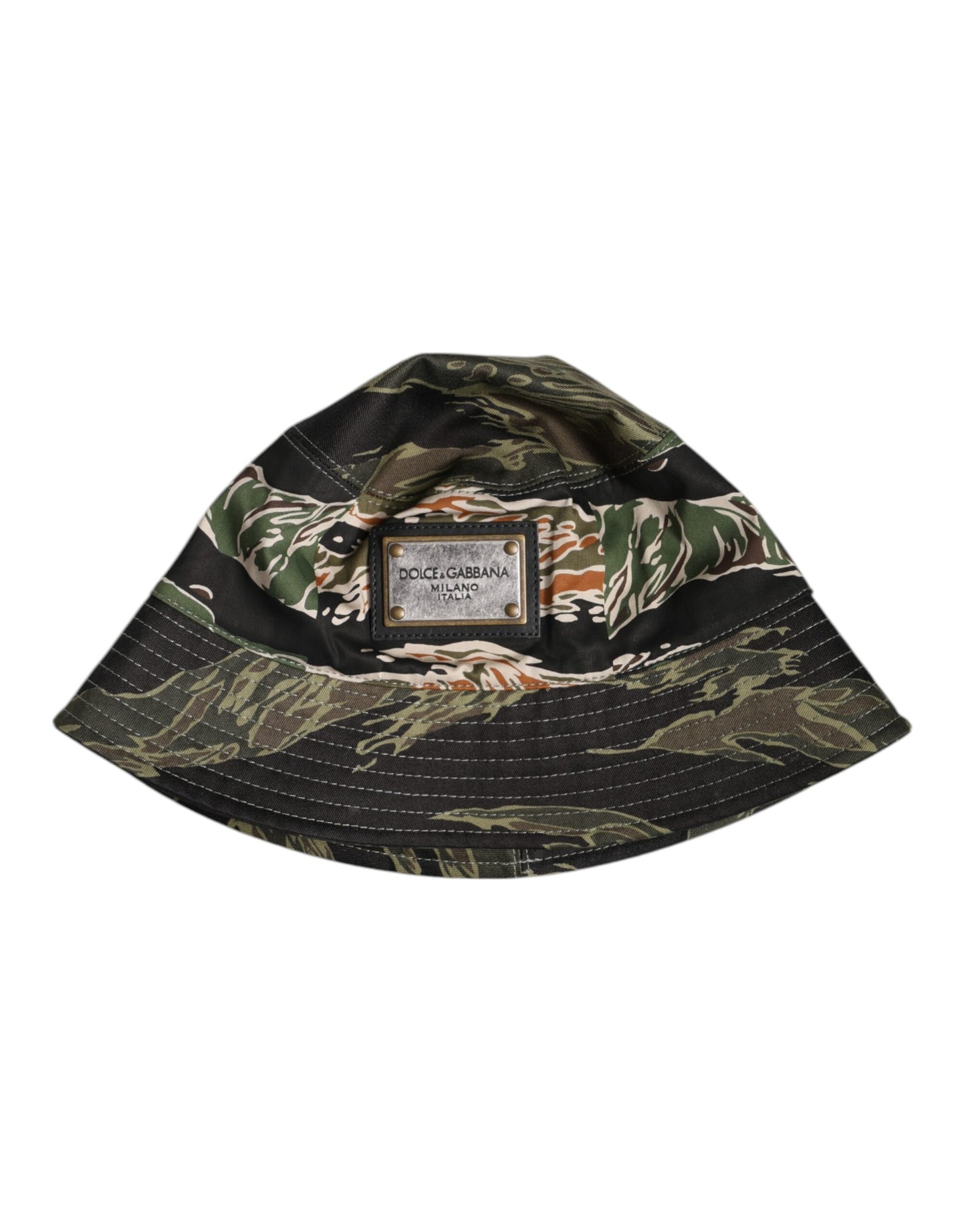 Multicolor DG Plaque Wide Brim Bucket Hat