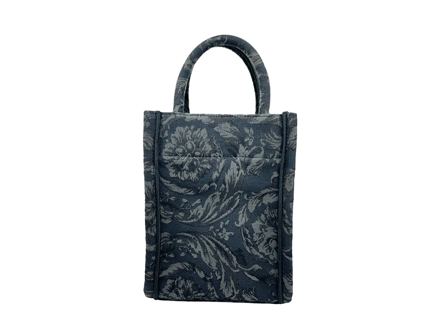 Athena Barocco Mini Top Handle Tote Crossbody Bag Black