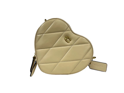 Heart Small Quilted Leather Crossbody Bag Purse