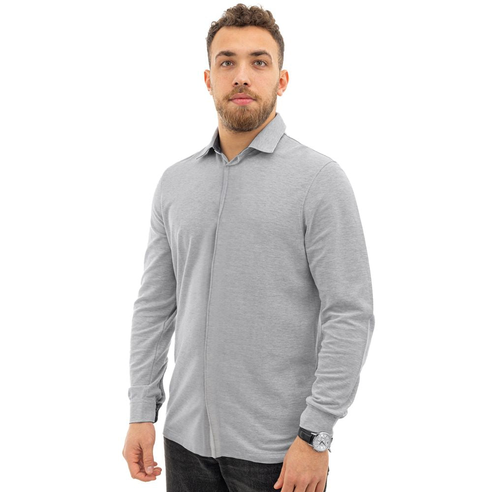 Gray Cotton Dress Shirt